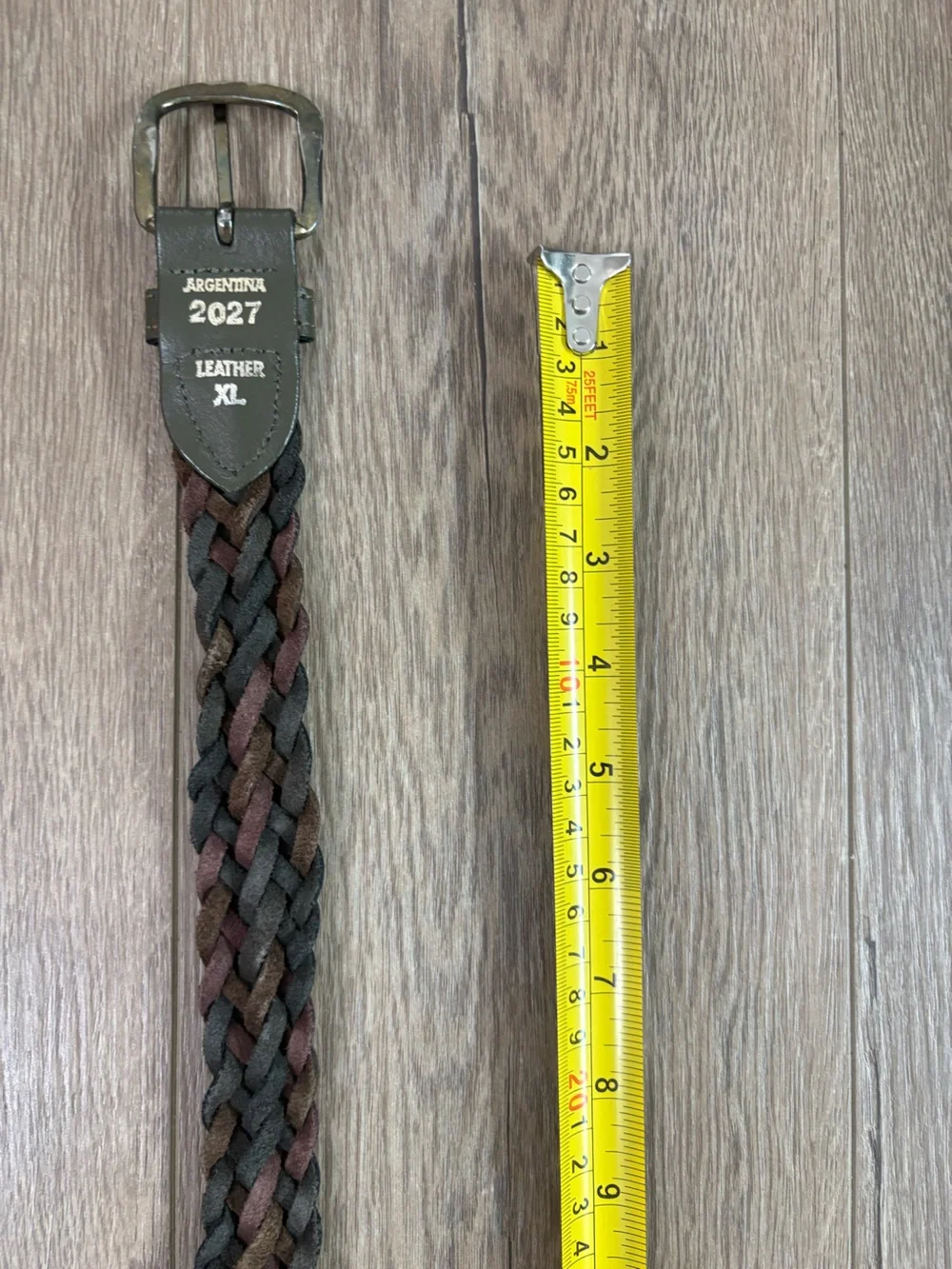 Argentina Leather Belt Men’s Size XL Tri Color Braided